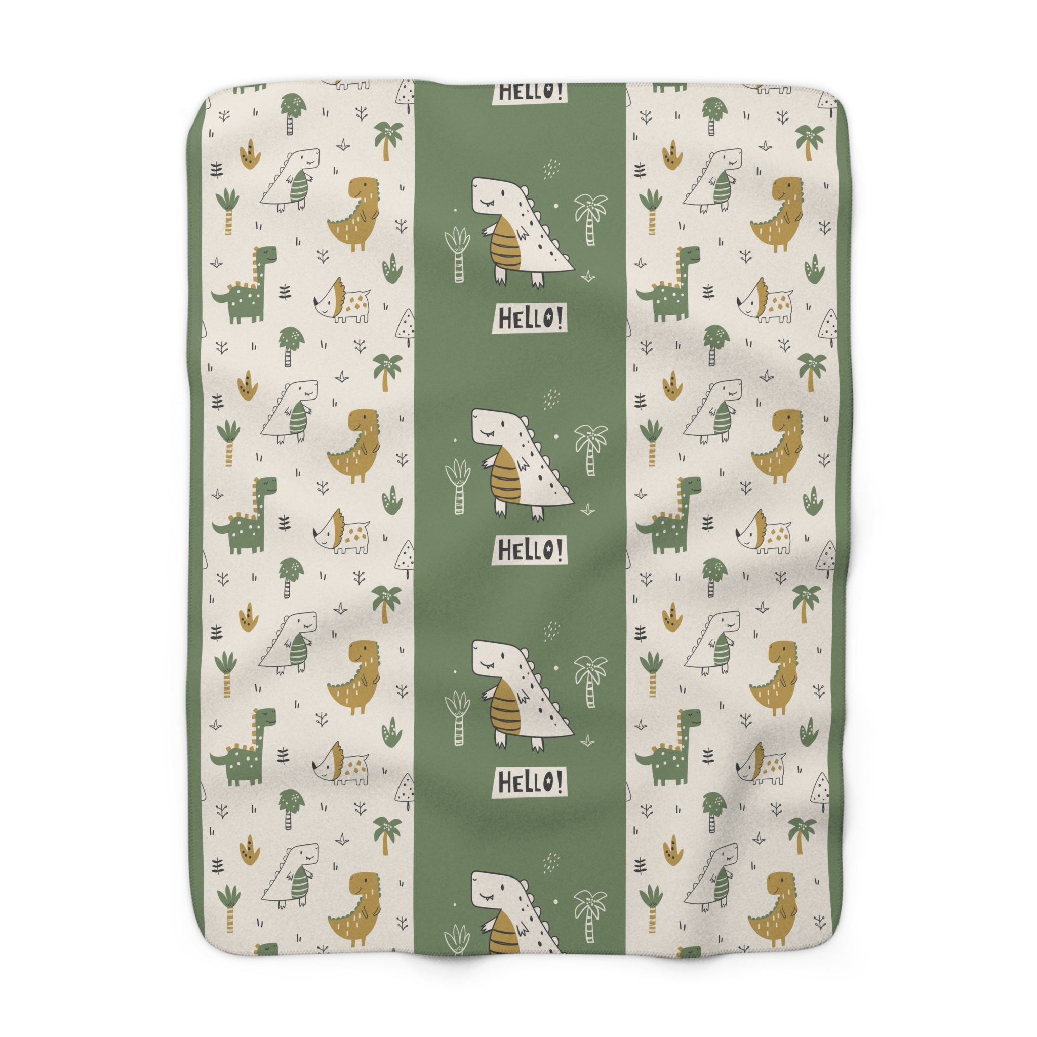 Cozy Dinosaur Sherpa Fleece Blanket, Soft Throw for Kids, Nursery Decor, Baby Shower Gift, Fun and Warm