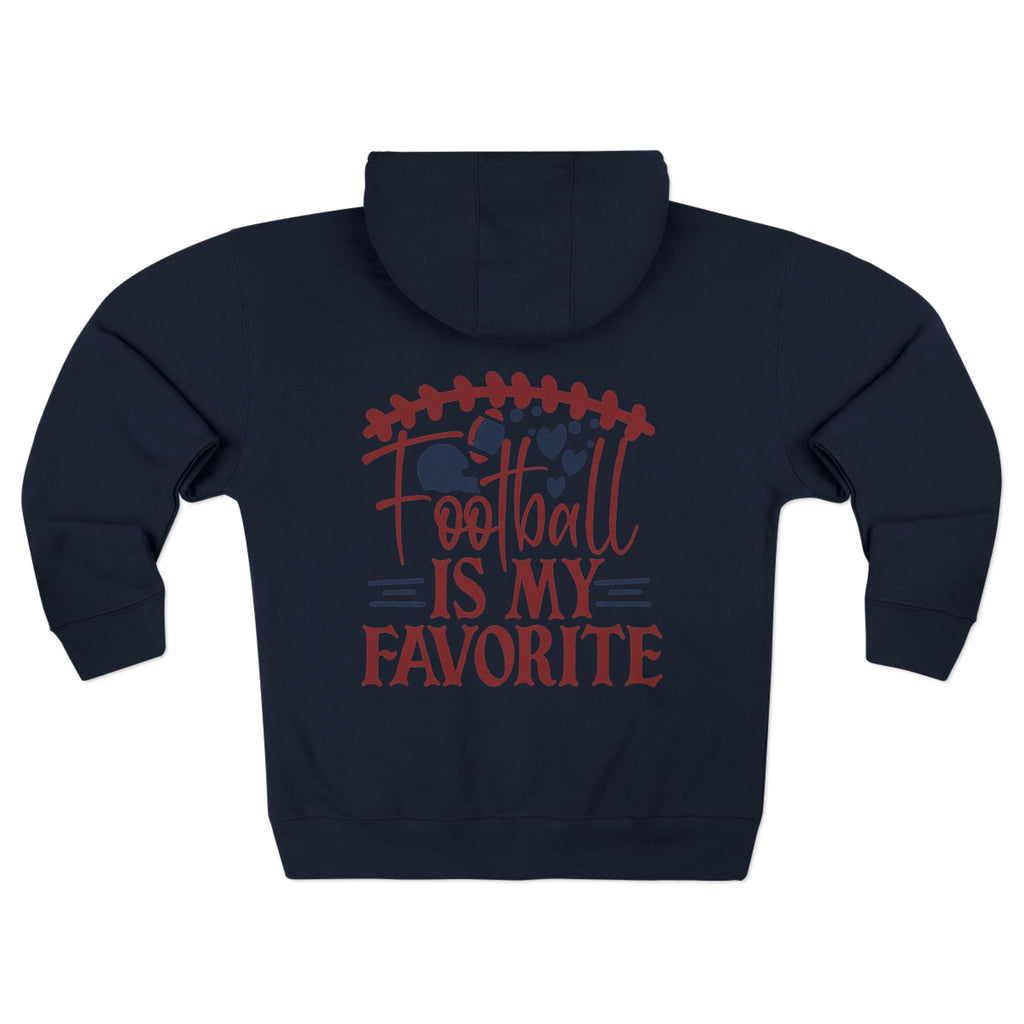 Cozy Football Themed Zip Hoodie - Perfect for Game Day, Casual Wear, Sports Lovers, Unisex Gift, Winter Fashion