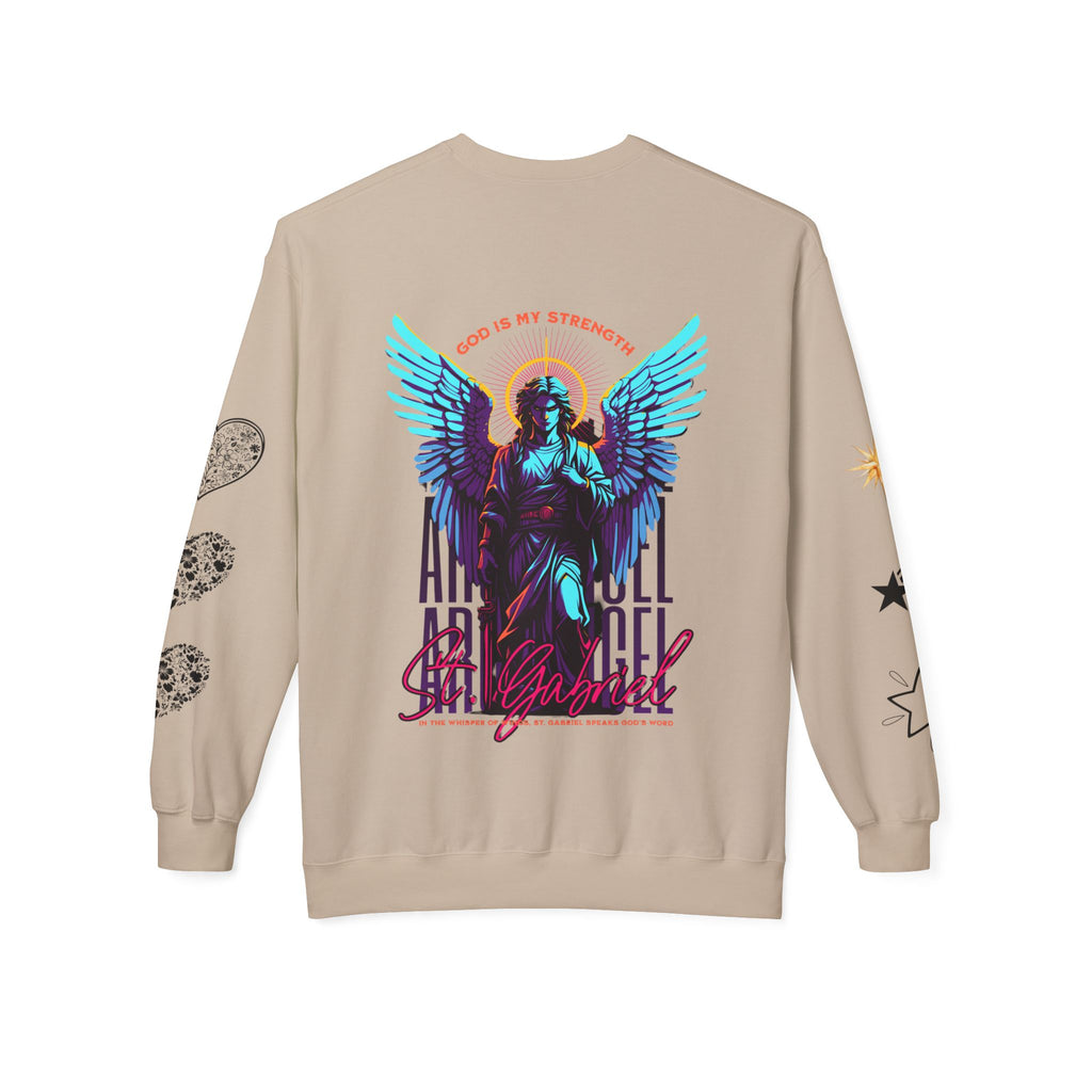 Christmas Angel Sweatshirt — Festive Santa & Guardian Angel Holiday Crewneck