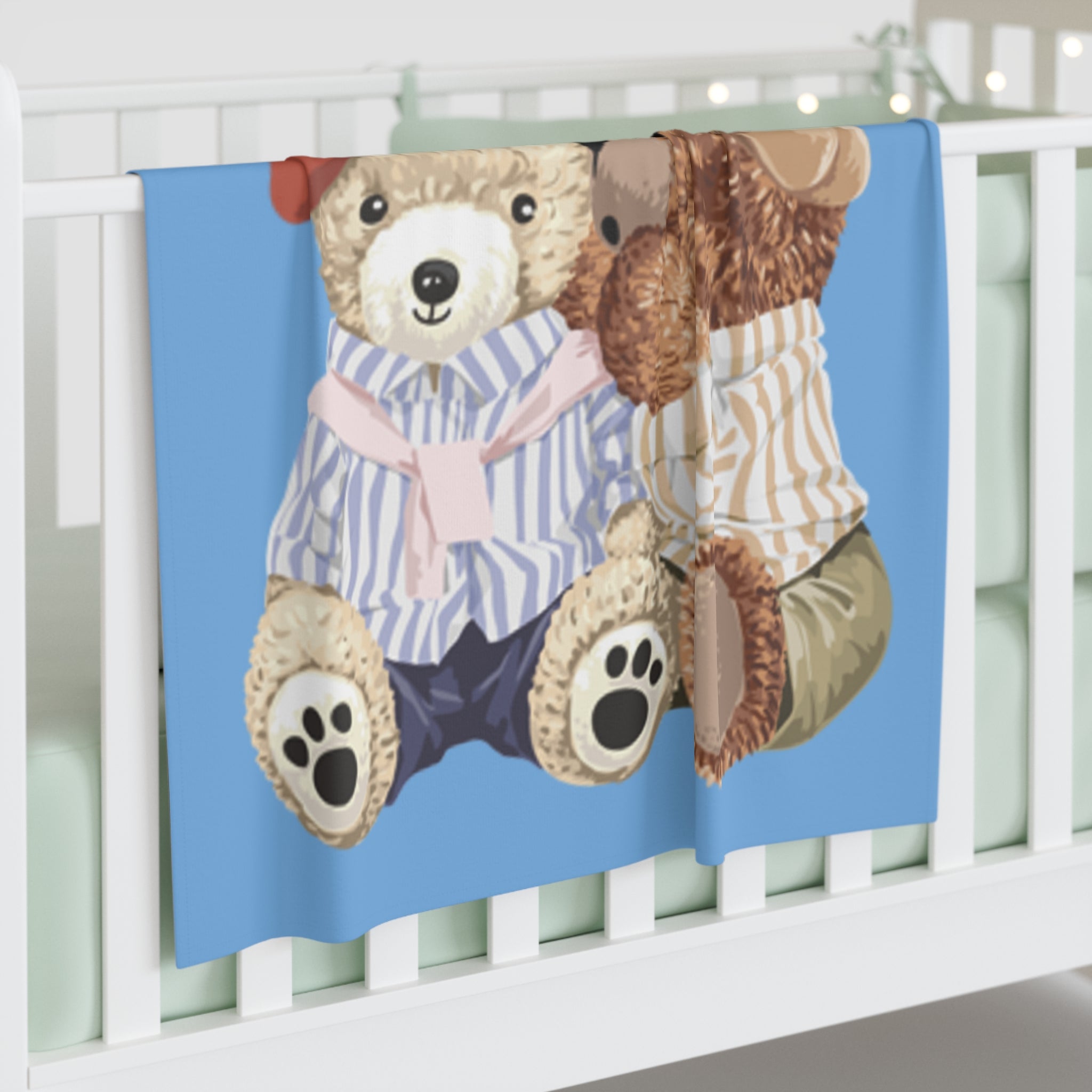 Adorable Baby Swaddle Blanket with Teddy Bears - Soft, Cozy, Perfect for Newborns, Baby Shower Gift, Nursery Decor, Infants
