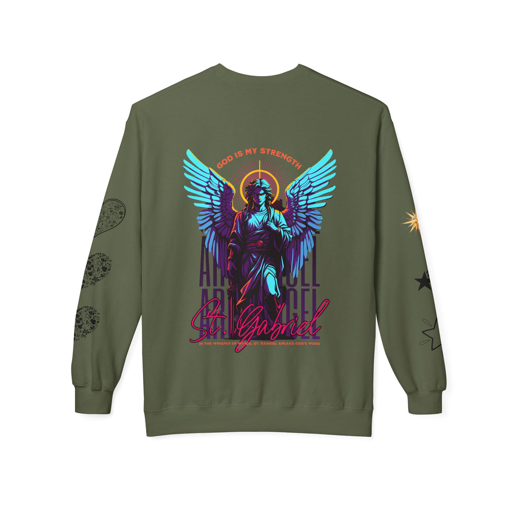 Christmas Angel Sweatshirt — Festive Santa & Guardian Angel Holiday Crewneck