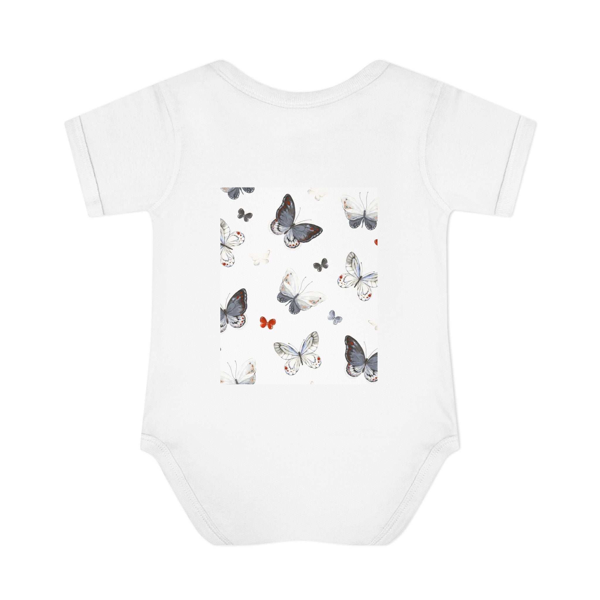 Cute Baby Bodysuit with Teddy Bear and Butterfly Print, Infant Gift, Newborn Outfit, Baby Shower Present, Spring Fashion