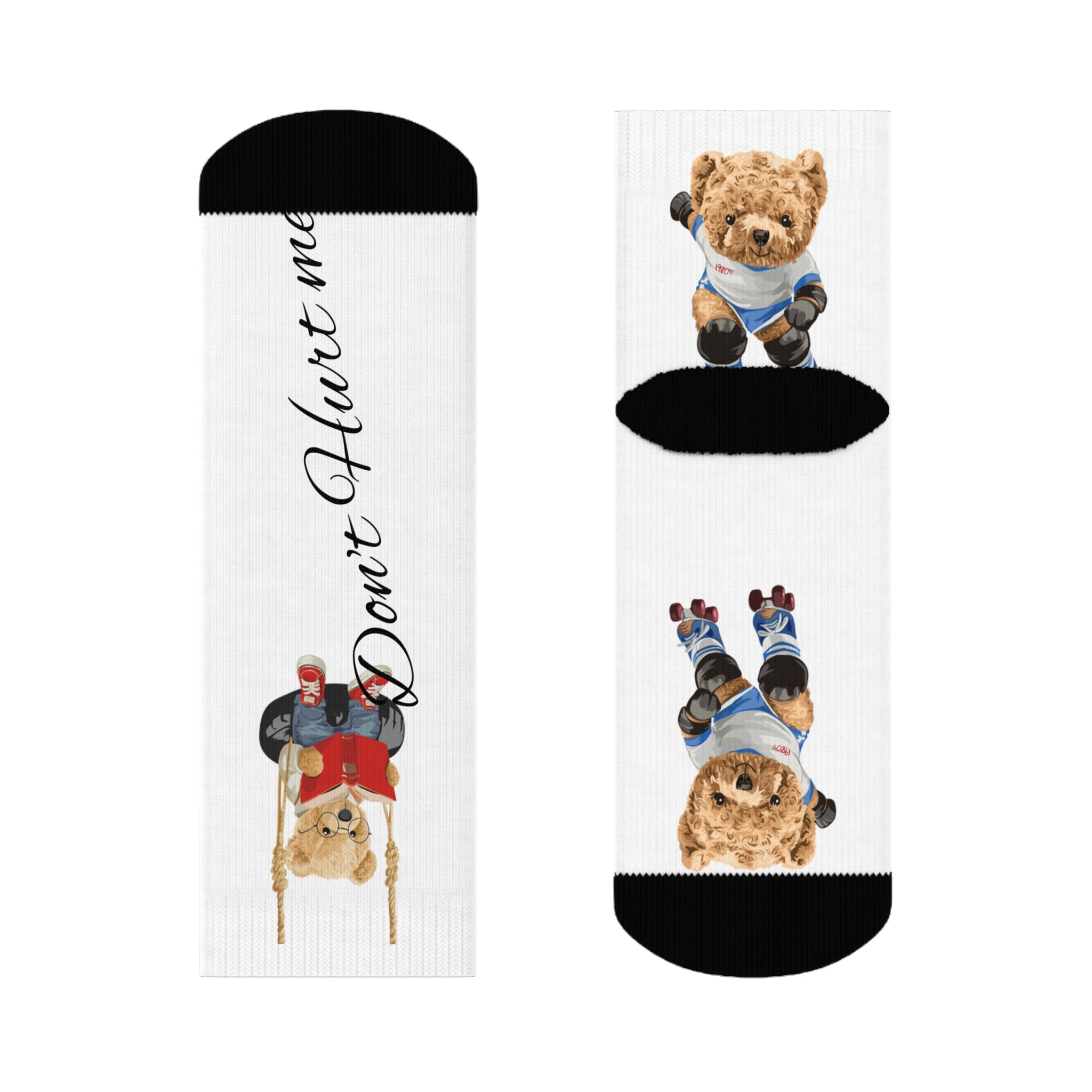 Cute Animal Crew Socks - Don't Hurt Me, Love Me, Fun Gift for Animal Lovers, Cozy Socks for Kids, Birthdays, Holidays