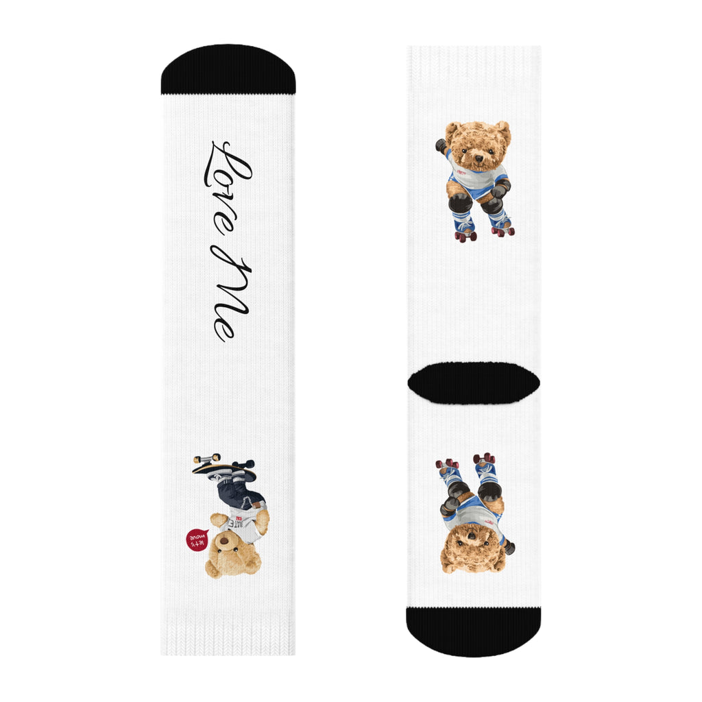 Cute Animal Crew Socks - Don't Hurt Me, Love Me, Fun Gift for Animal Lovers, Cozy Socks for Kids, Birthdays, Holidays