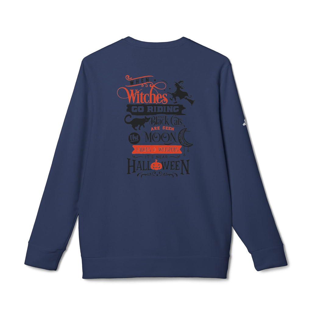 Halloween-Themed Unisex Fleece Crewneck Sweatshirt, Cozy Fall Apparel, Spooky Crew, Gift for Witches, October Celebration