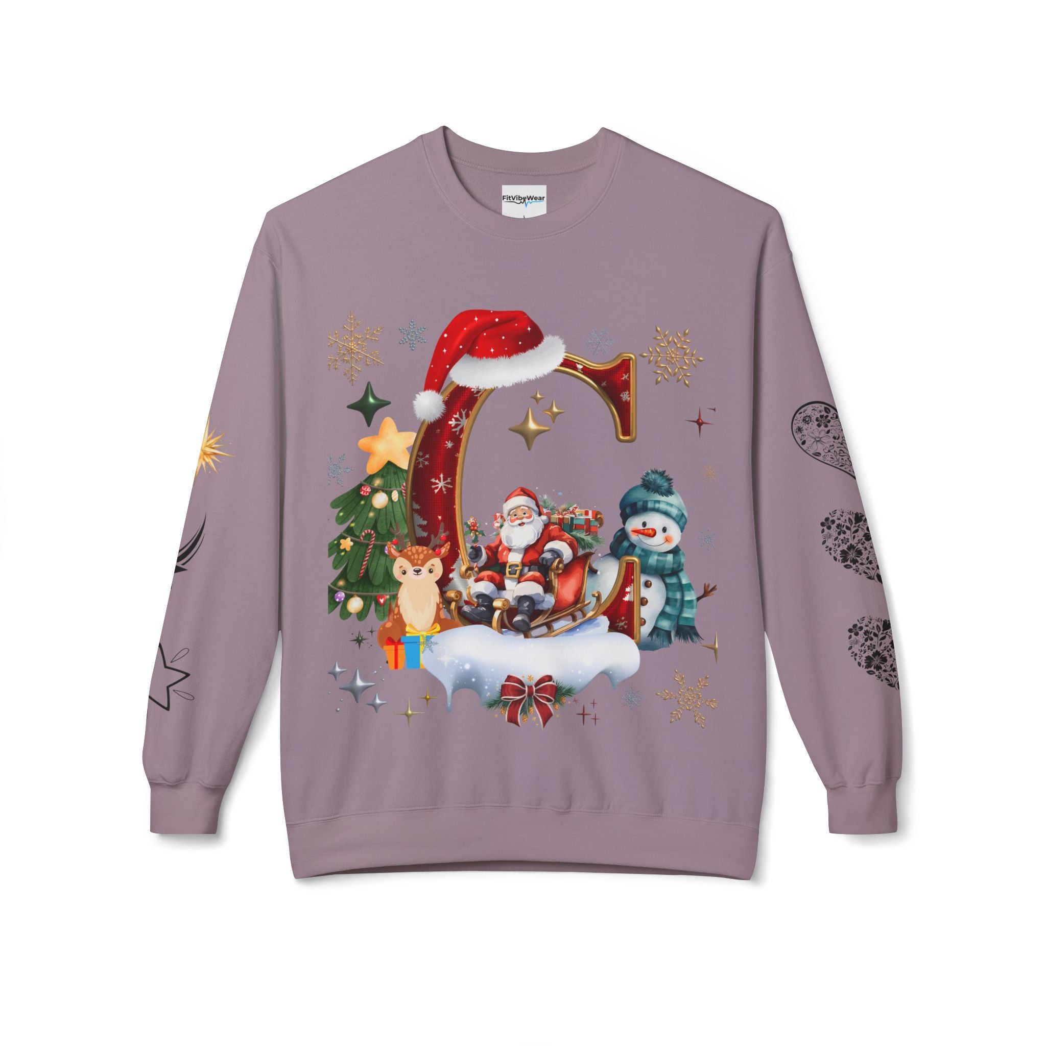 Christmas Angel Sweatshirt — Festive Santa & Guardian Angel Holiday Crewneck