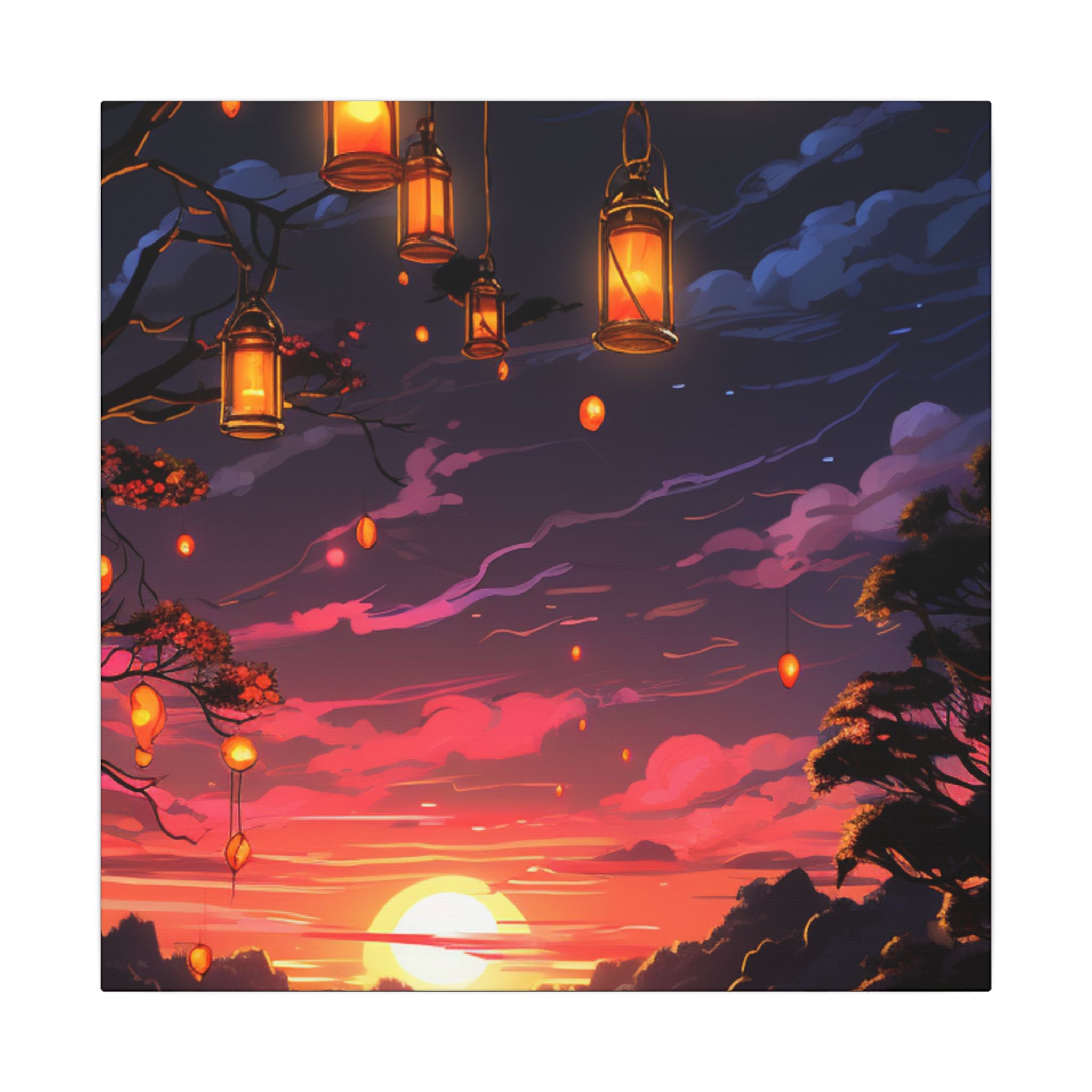 Canvas Matte "Sunset Lanterns"-Decor de Perete"
