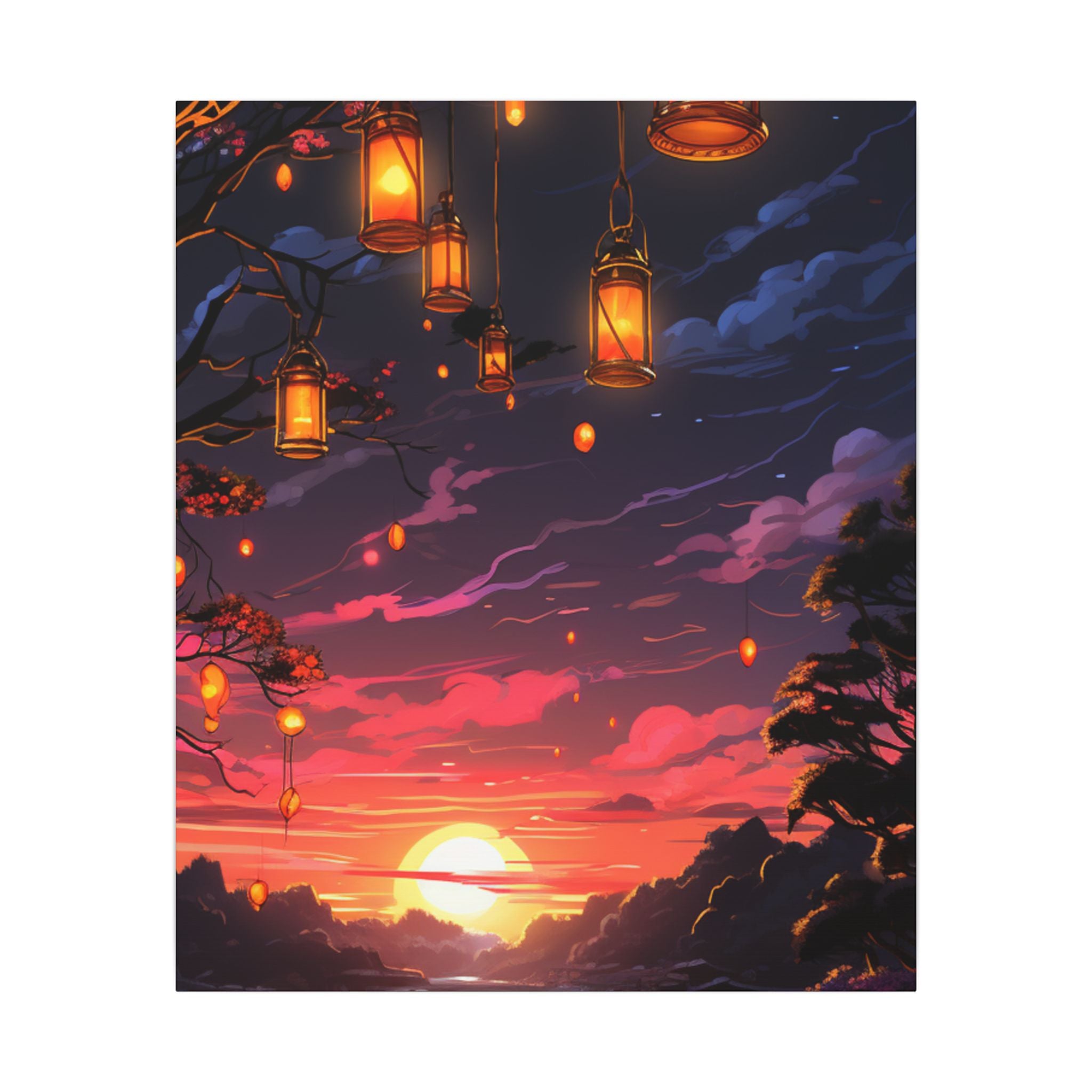 Canvas Matte "Sunset Lanterns"-Decor de Perete"