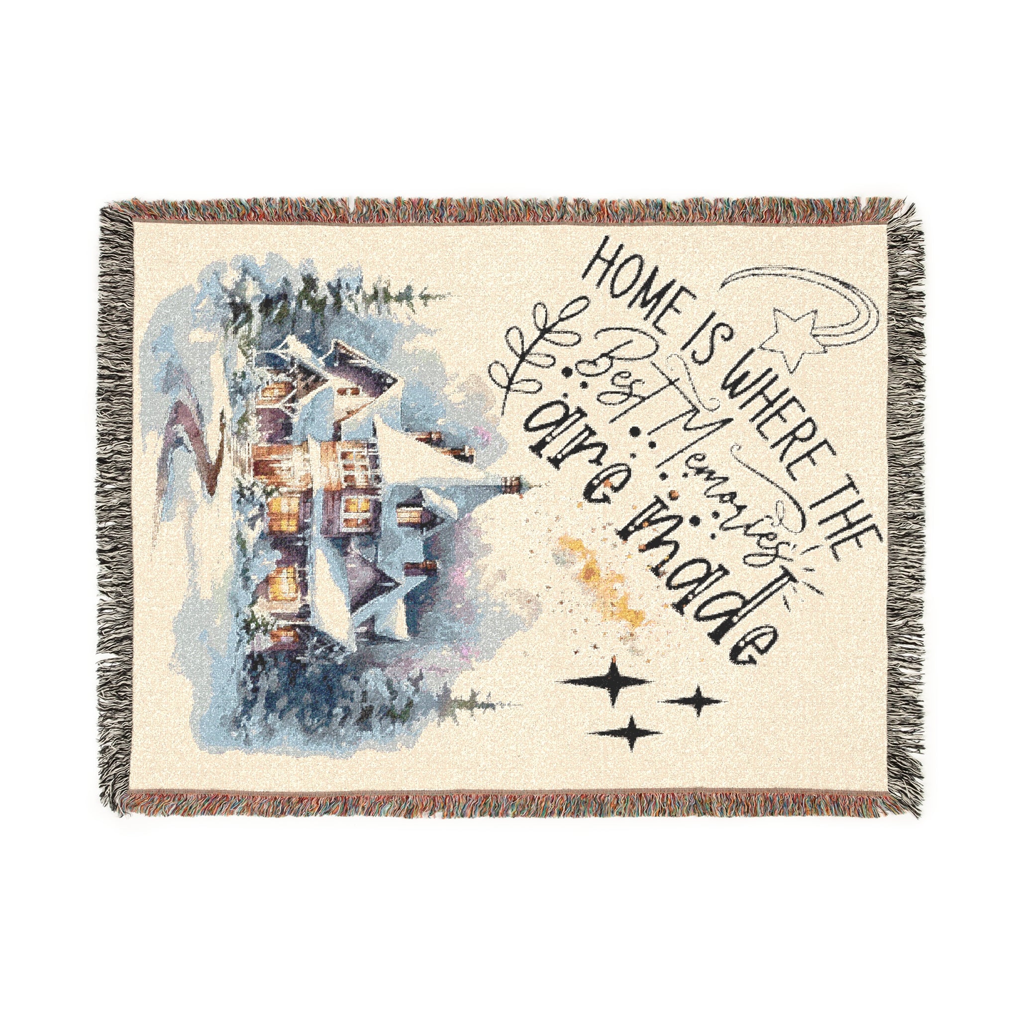 Cozy Woven Blanket with Inspirational Quotes, Ideal for Home Decor, Gifts, Relaxation, Winter Holidays, and Snuggles