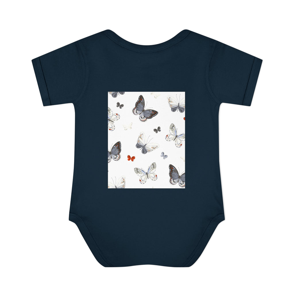 Cute Baby Bodysuit with Teddy Bear and Butterfly Print, Infant Gift, Newborn Outfit, Baby Shower Present, Spring Fashion