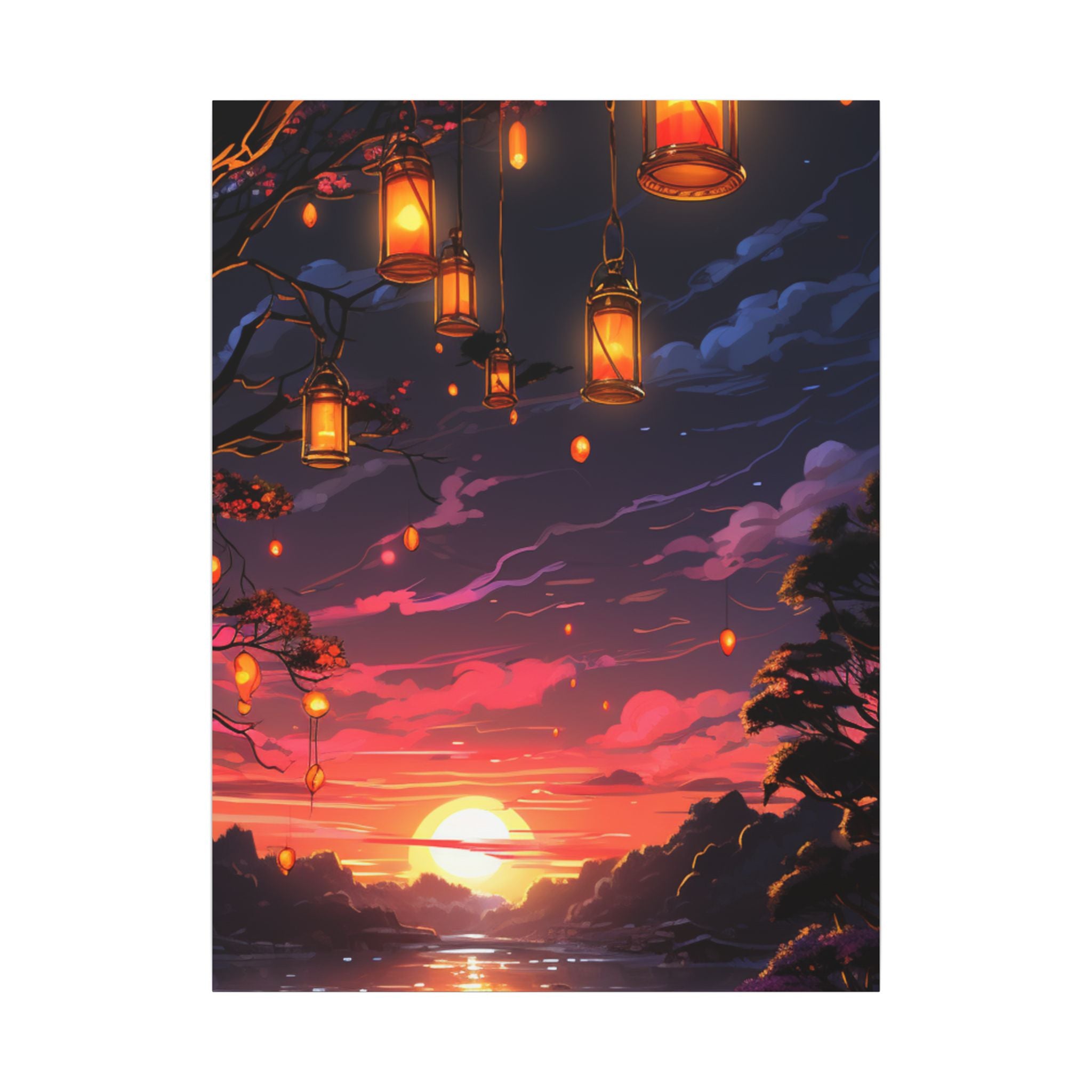 Canvas Matte "Sunset Lanterns"-Decor de Perete"