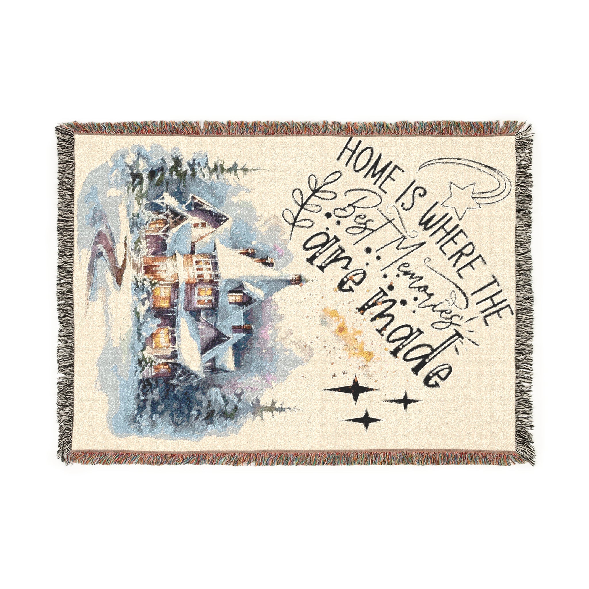 Cozy Woven Blanket with Inspirational Quotes, Ideal for Home Decor, Gifts, Relaxation, Winter Holidays, and Snuggles
