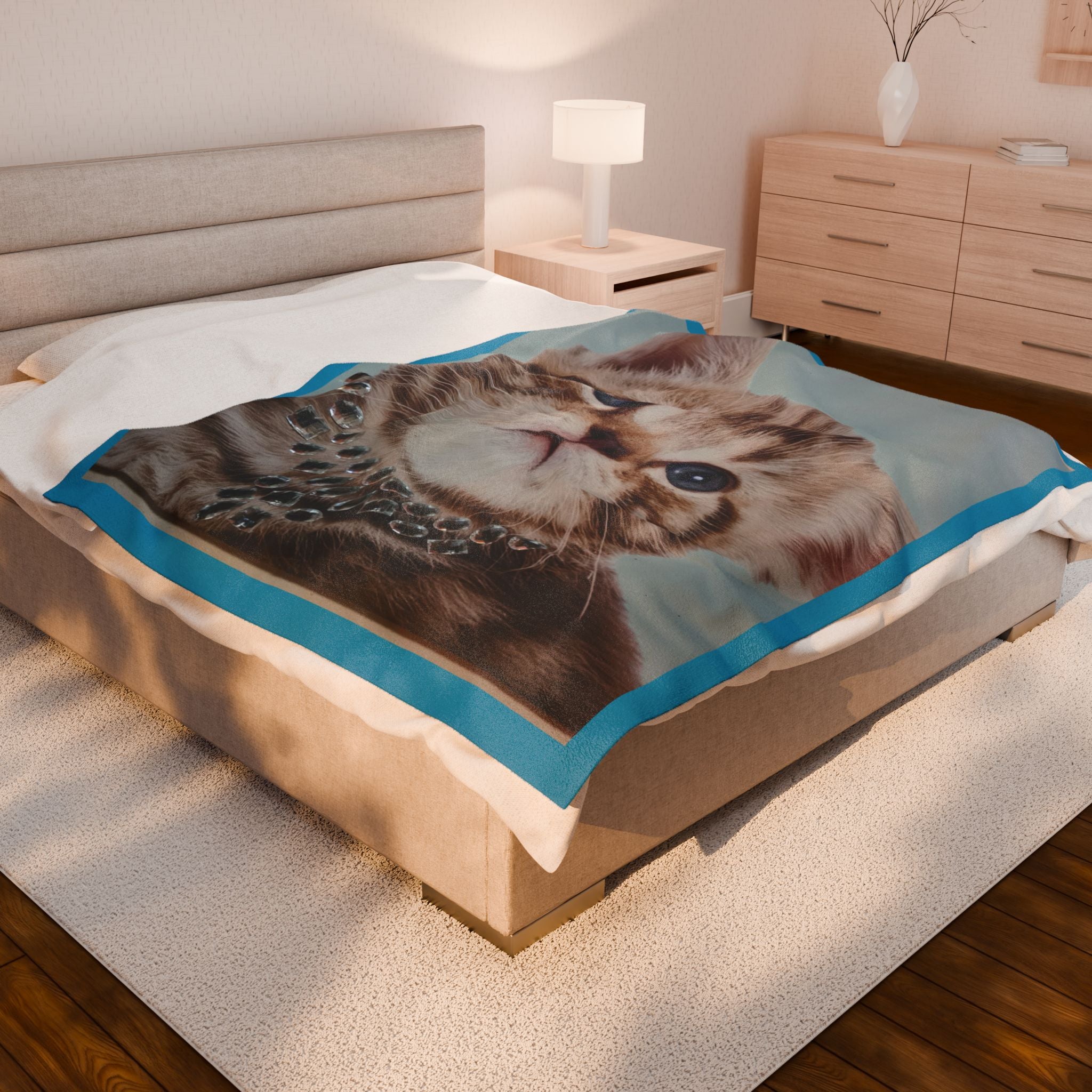 Cozy Cat Plush Blanket, Cute Cat Blanket, Velveteen Throw for Cat Lovers, Soft Fleece Pet Blanket, Perfect Gift for Pet Owners