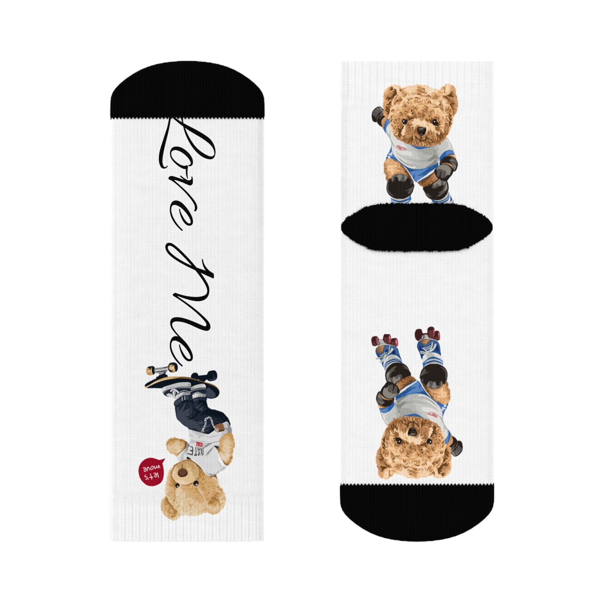 Cute Animal Crew Socks - Don't Hurt Me, Love Me, Fun Gift for Animal Lovers, Cozy Socks for Kids, Birthdays, Holidays
