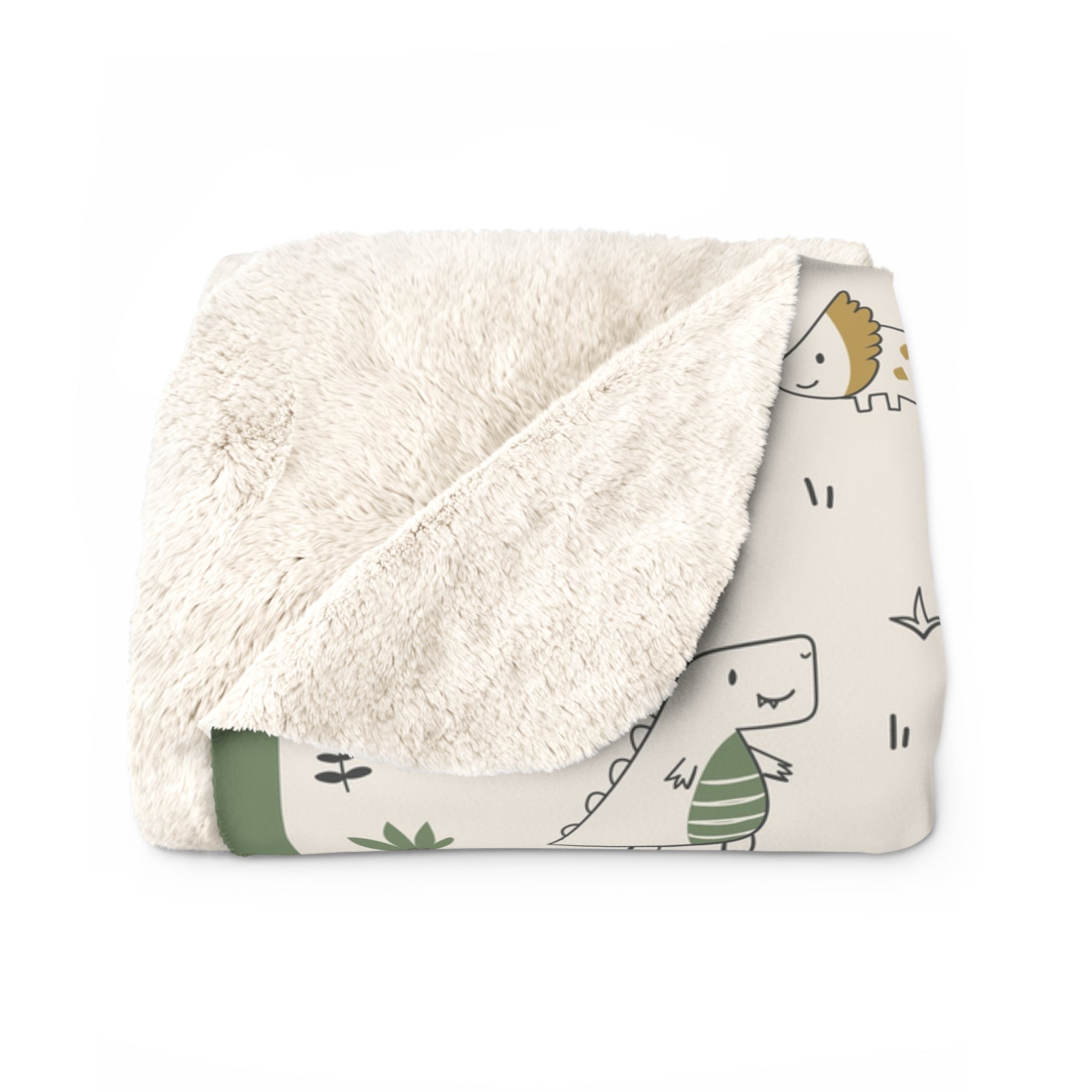 Cozy Dinosaur Sherpa Fleece Blanket, Soft Throw for Kids, Nursery Decor, Baby Shower Gift, Fun and Warm