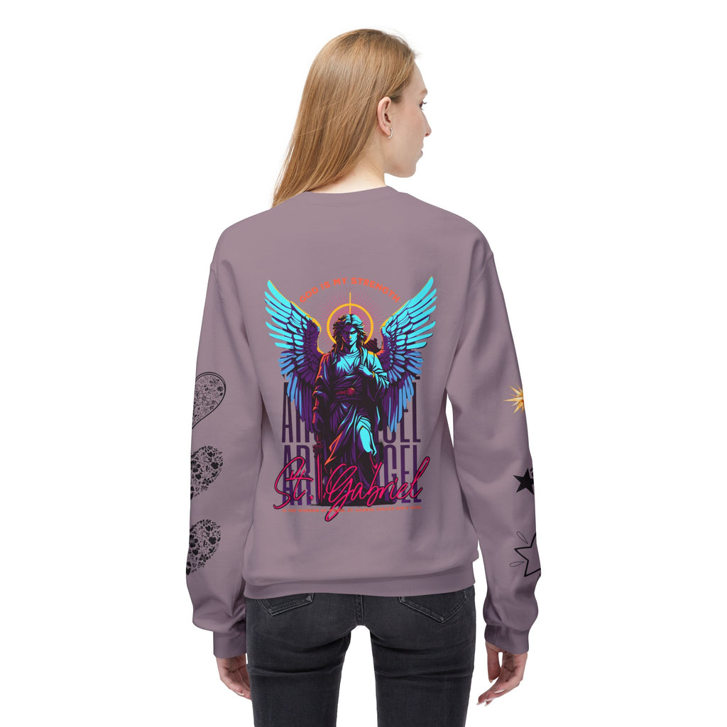 Christmas Angel Sweatshirt — Festive Santa & Guardian Angel Holiday Crewneck