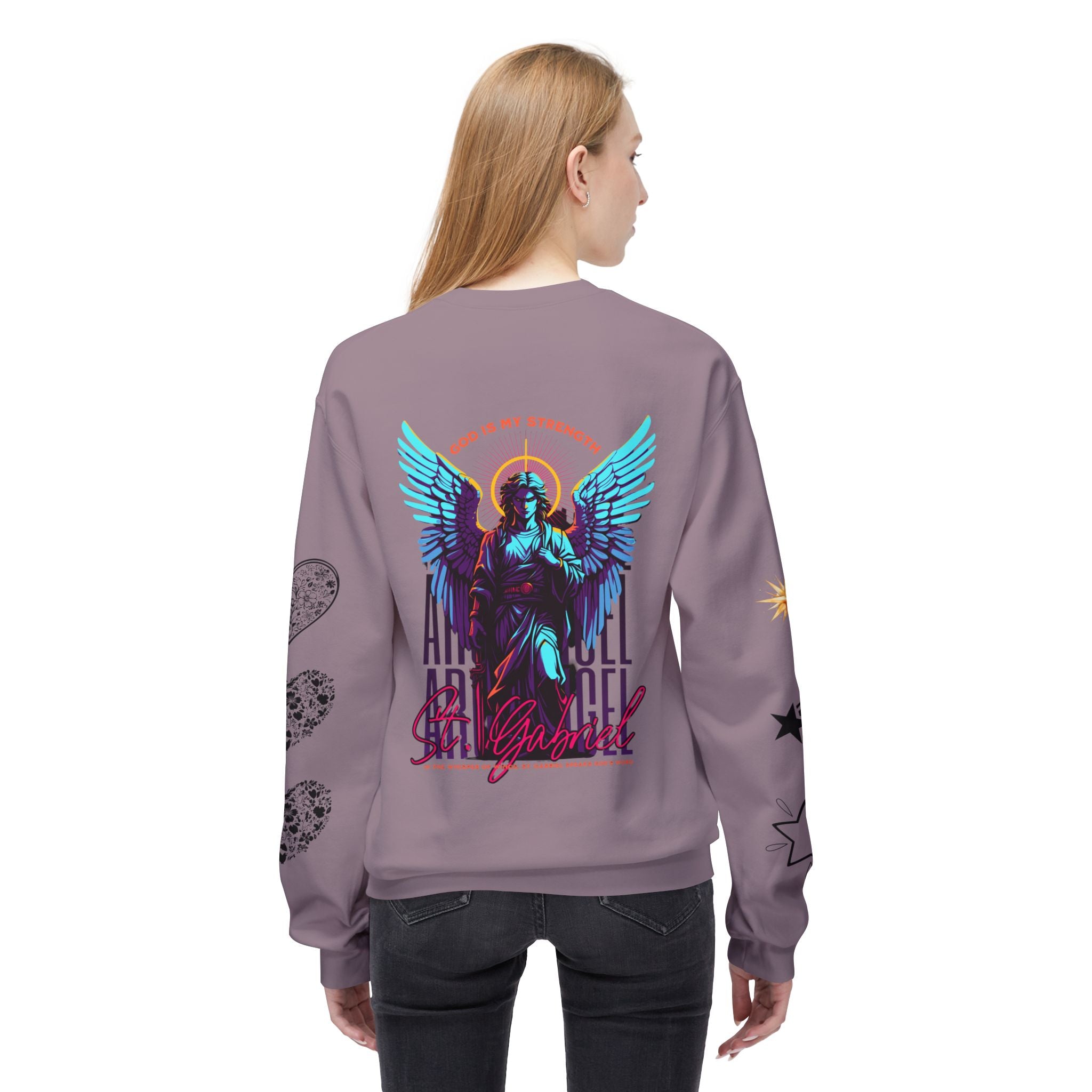Christmas Angel Sweatshirt — Festive Santa & Guardian Angel Holiday Crewneck