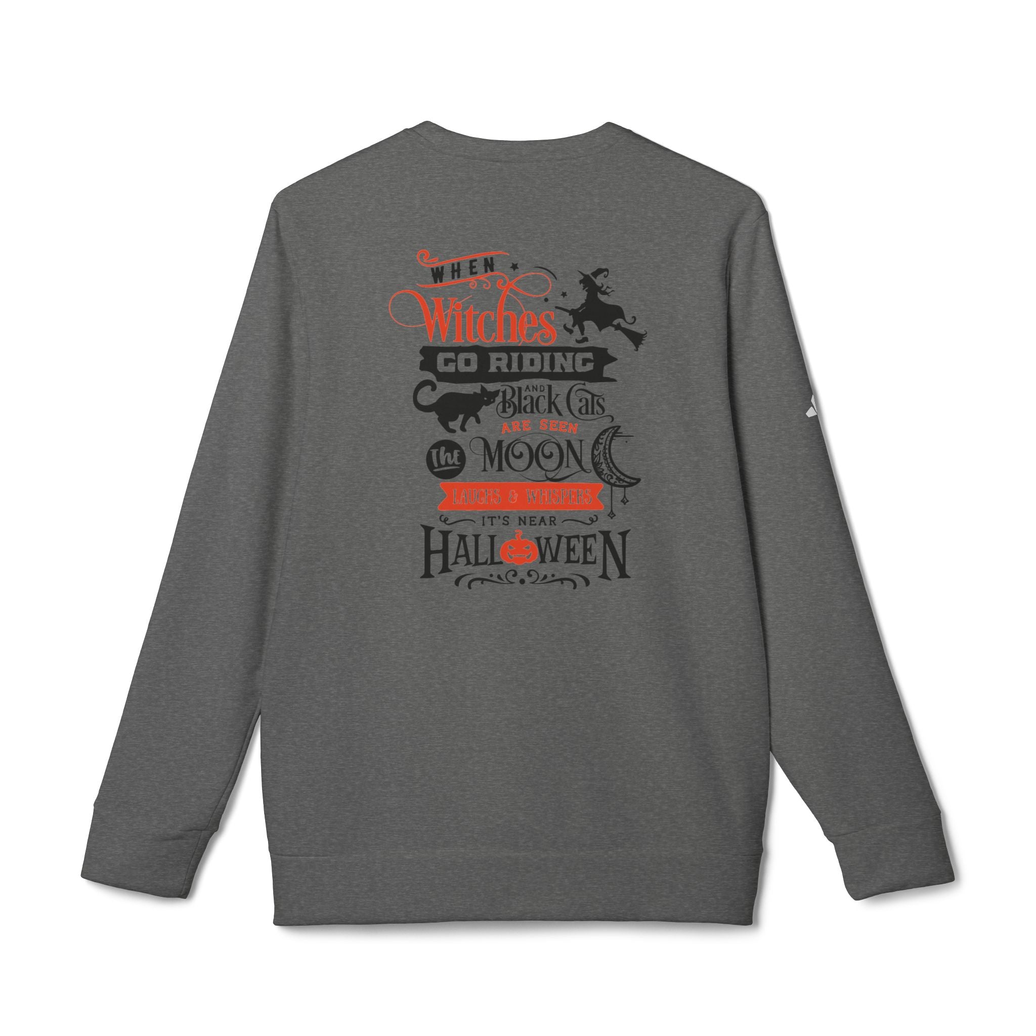 Halloween-Themed Unisex Fleece Crewneck Sweatshirt, Cozy Fall Apparel, Spooky Crew, Gift for Witches, October Celebration