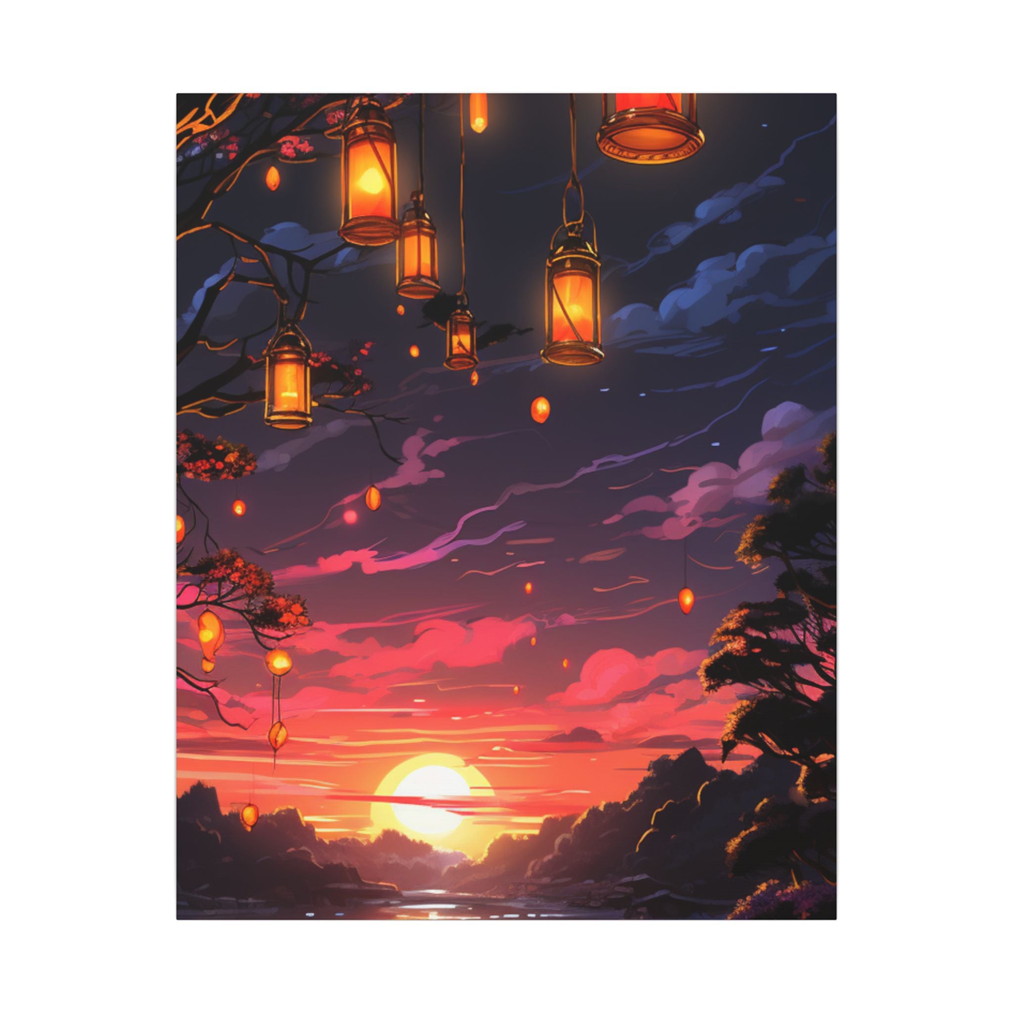 Canvas Matte "Sunset Lanterns"-Decor de Perete"
