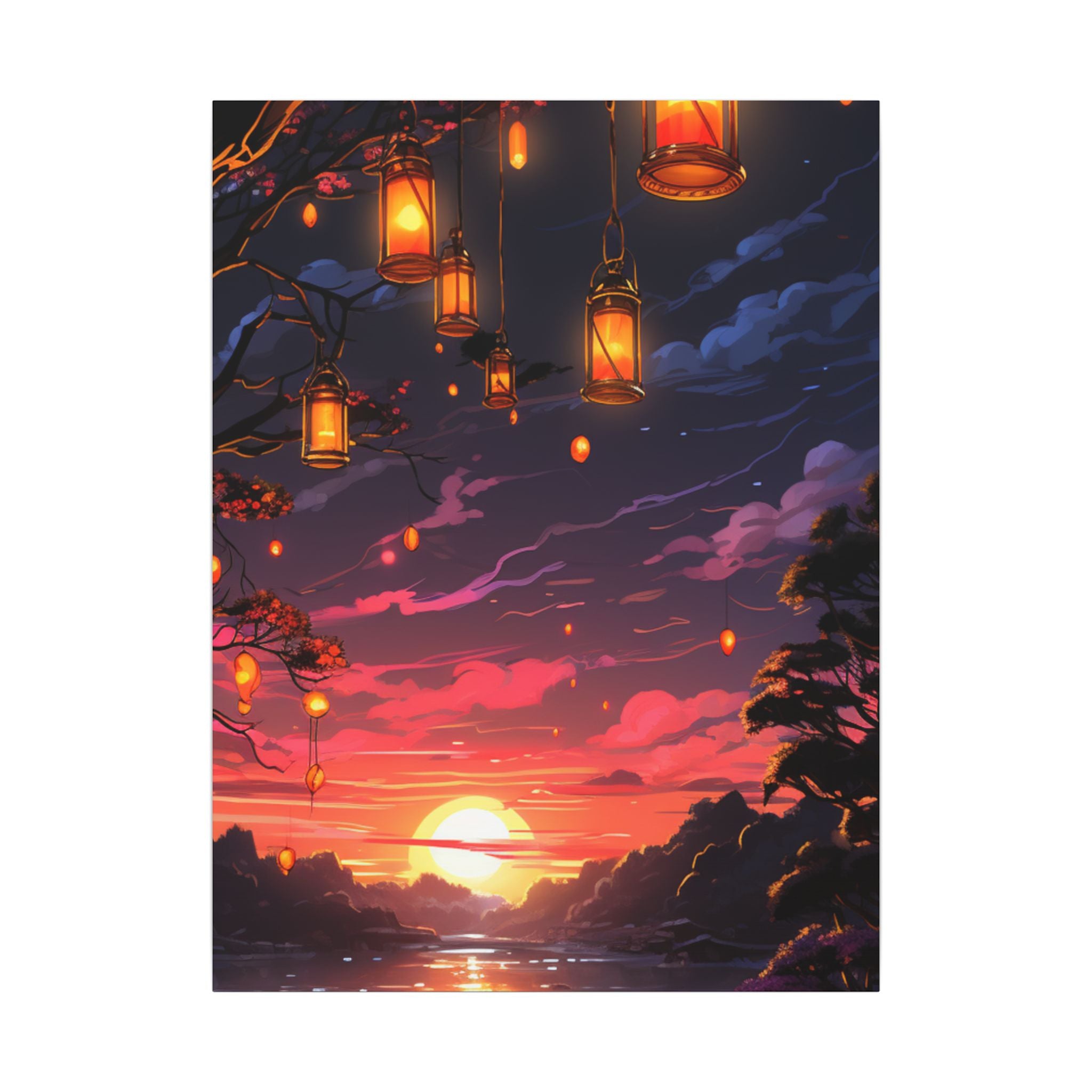 Canvas Matte "Sunset Lanterns"-Decor de Perete"