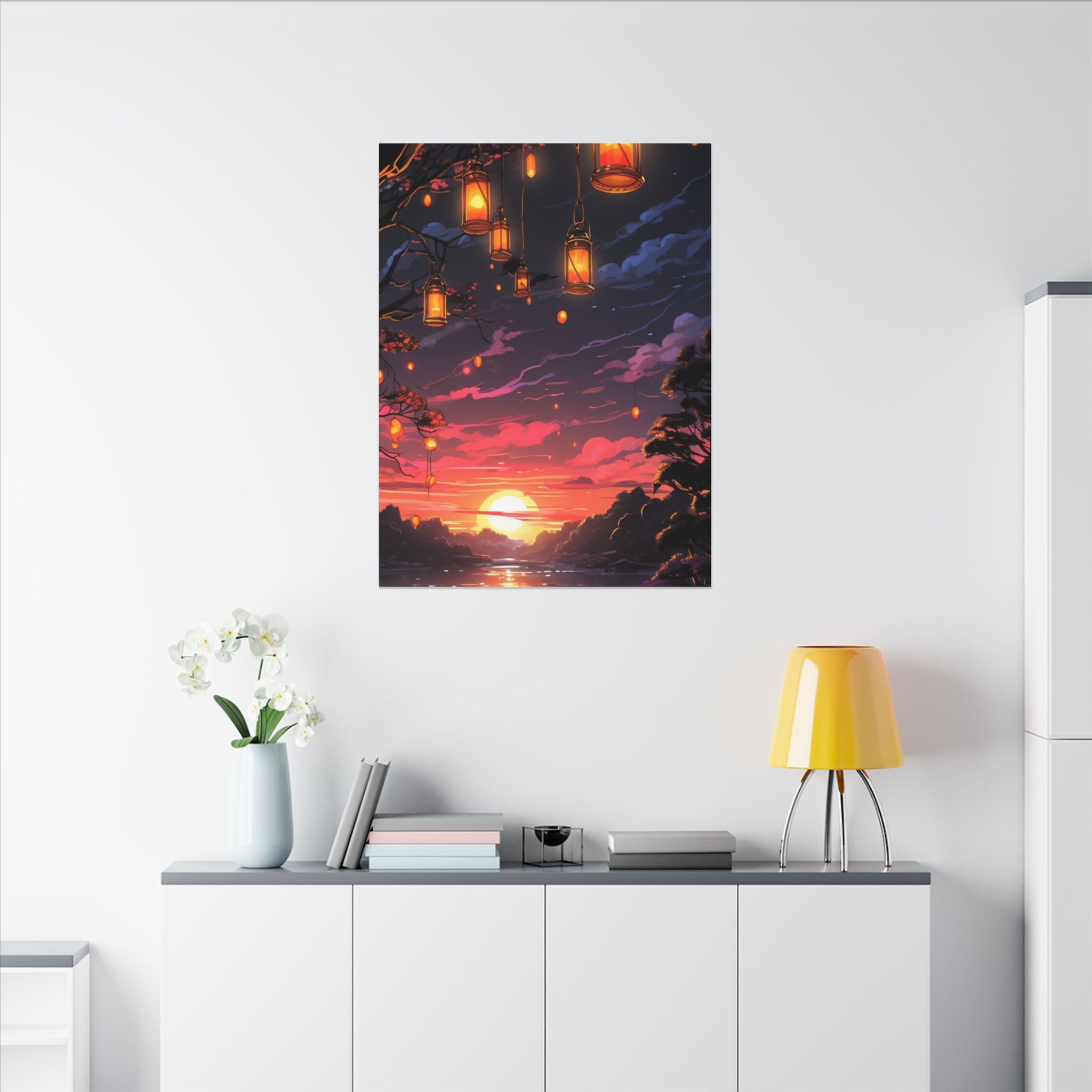 Canvas Matte "Sunset Lanterns"-Decor de Perete"