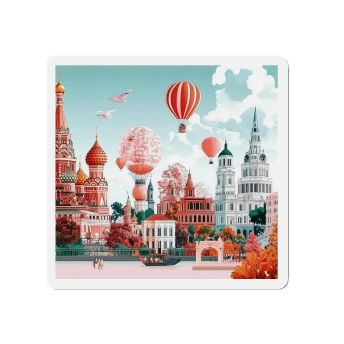 Vibrant Cityscape Die-Cut Magnets, Decorative Fridge Magnets, Home Decor, Travel Gifts, Unique Souvenirs, Colorful Art