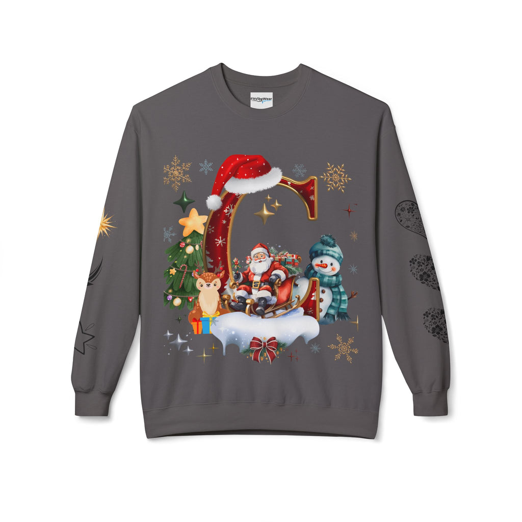 Christmas Angel Sweatshirt — Festive Santa & Guardian Angel Holiday Crewneck