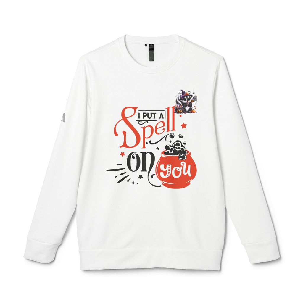 Halloween-Themed Unisex Fleece Crewneck Sweatshirt, Cozy Fall Apparel, Spooky Crew, Gift for Witches, October Celebration