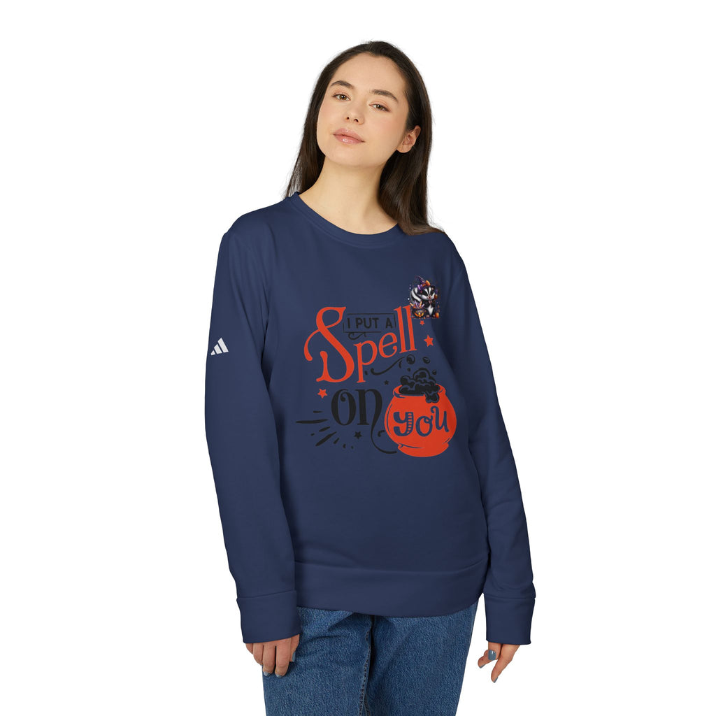 Halloween-Themed Unisex Fleece Crewneck Sweatshirt, Cozy Fall Apparel, Spooky Crew, Gift for Witches, October Celebration