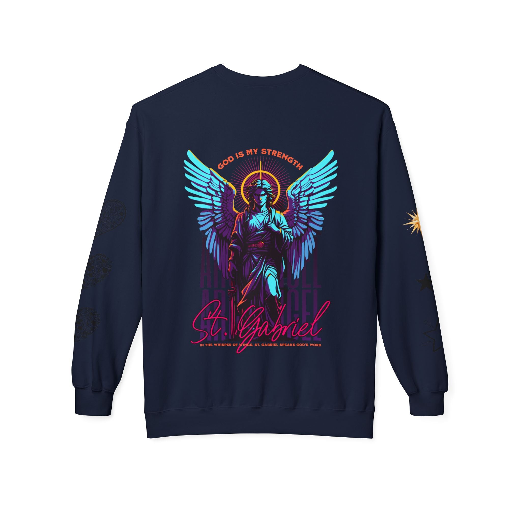 Christmas Angel Sweatshirt — Festive Santa & Guardian Angel Holiday Crewneck
