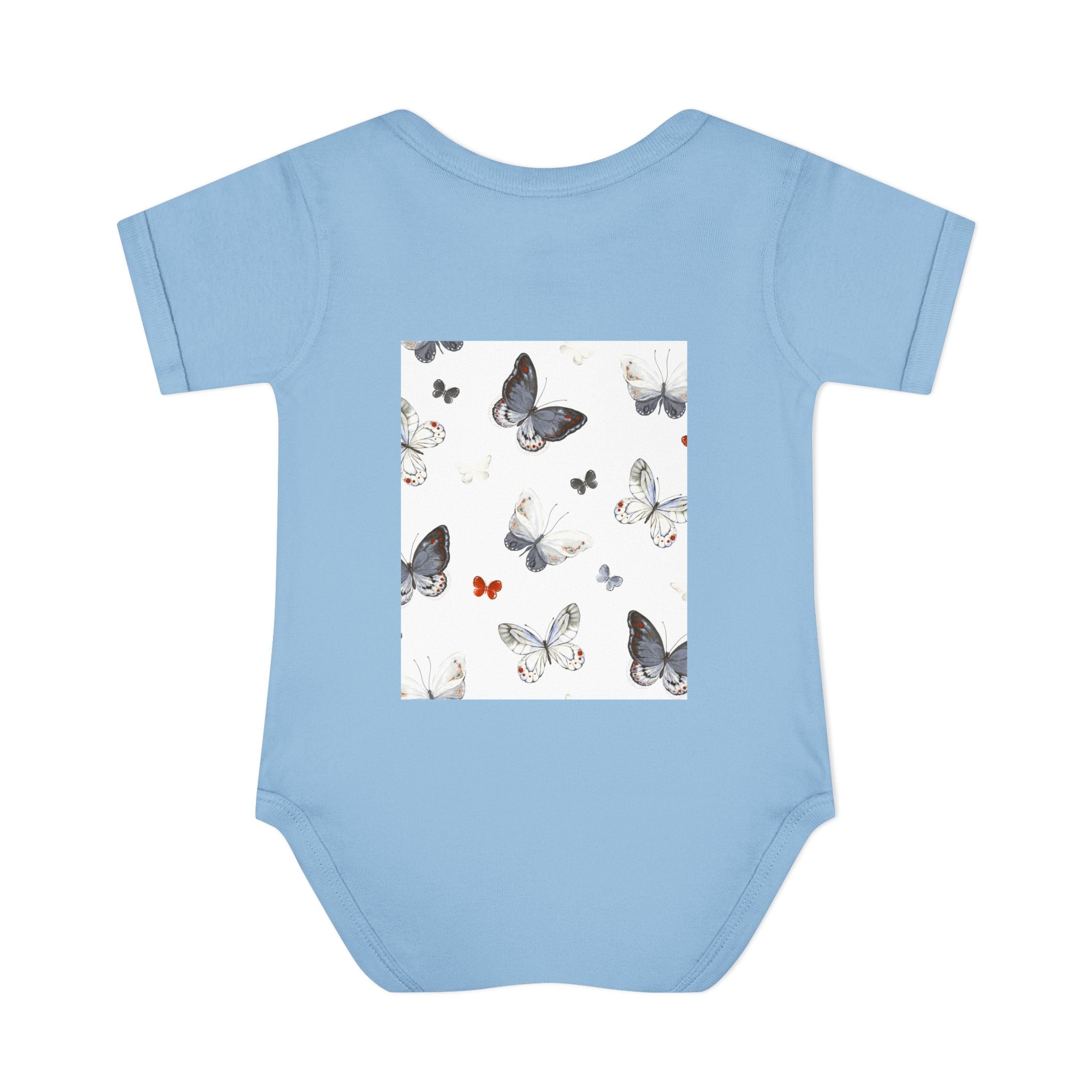 Cute Baby Bodysuit with Teddy Bear and Butterfly Print, Infant Gift, Newborn Outfit, Baby Shower Present, Spring Fashion