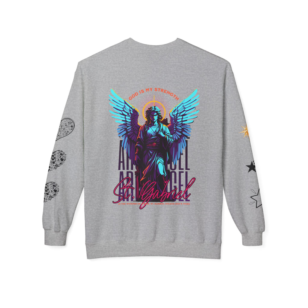 Christmas Angel Sweatshirt — Festive Santa & Guardian Angel Holiday Crewneck