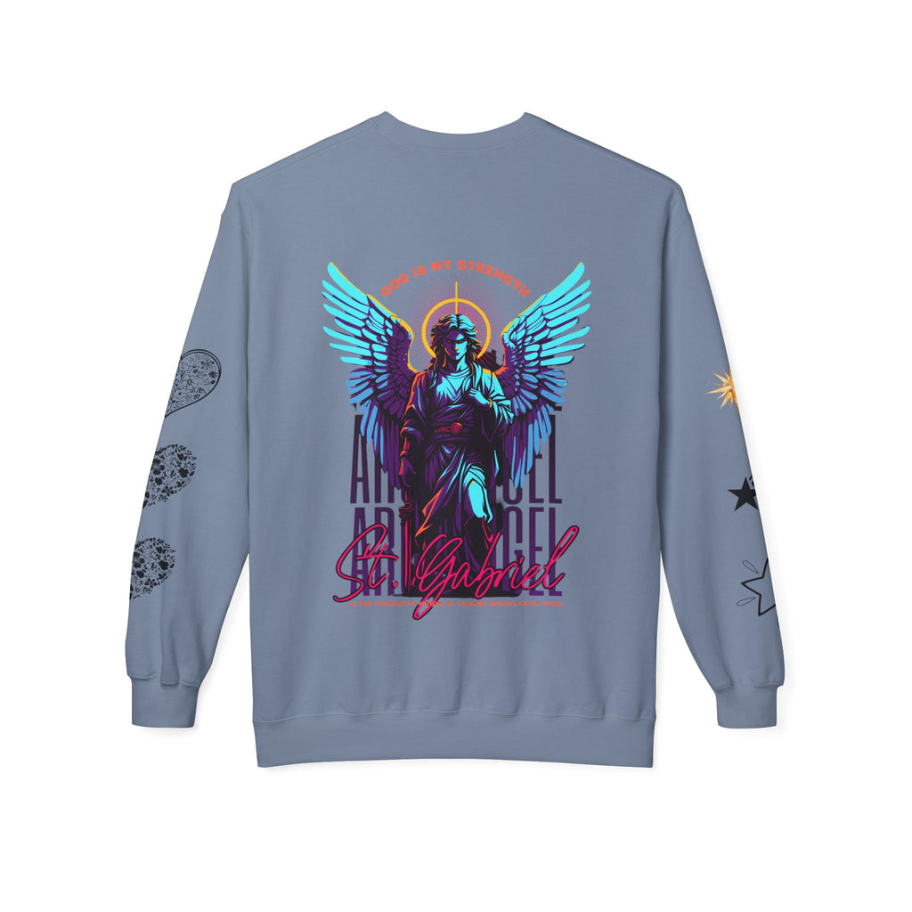 Christmas Angel Sweatshirt — Festive Santa & Guardian Angel Holiday Crewneck