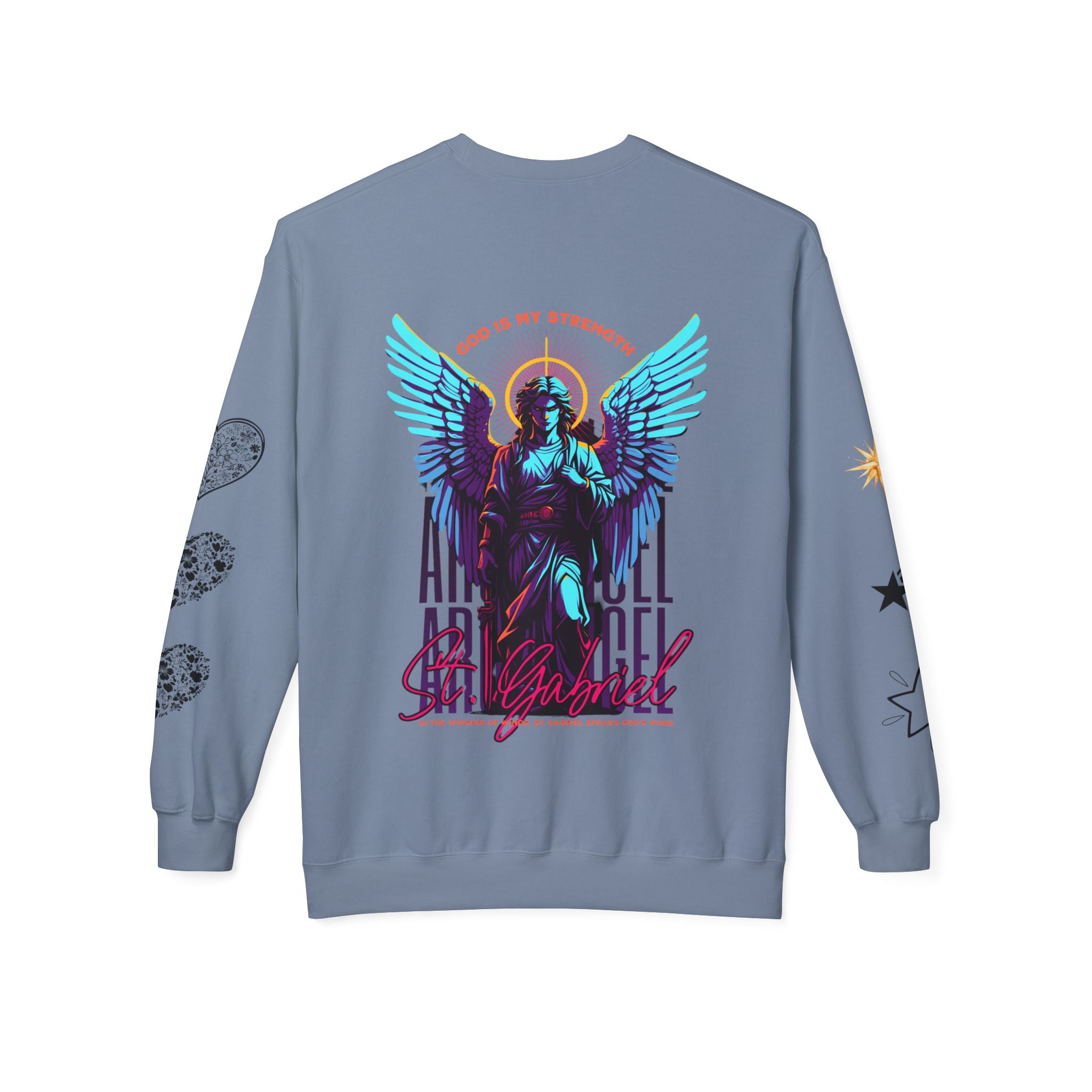 Christmas Angel Sweatshirt — Festive Santa & Guardian Angel Holiday Crewneck