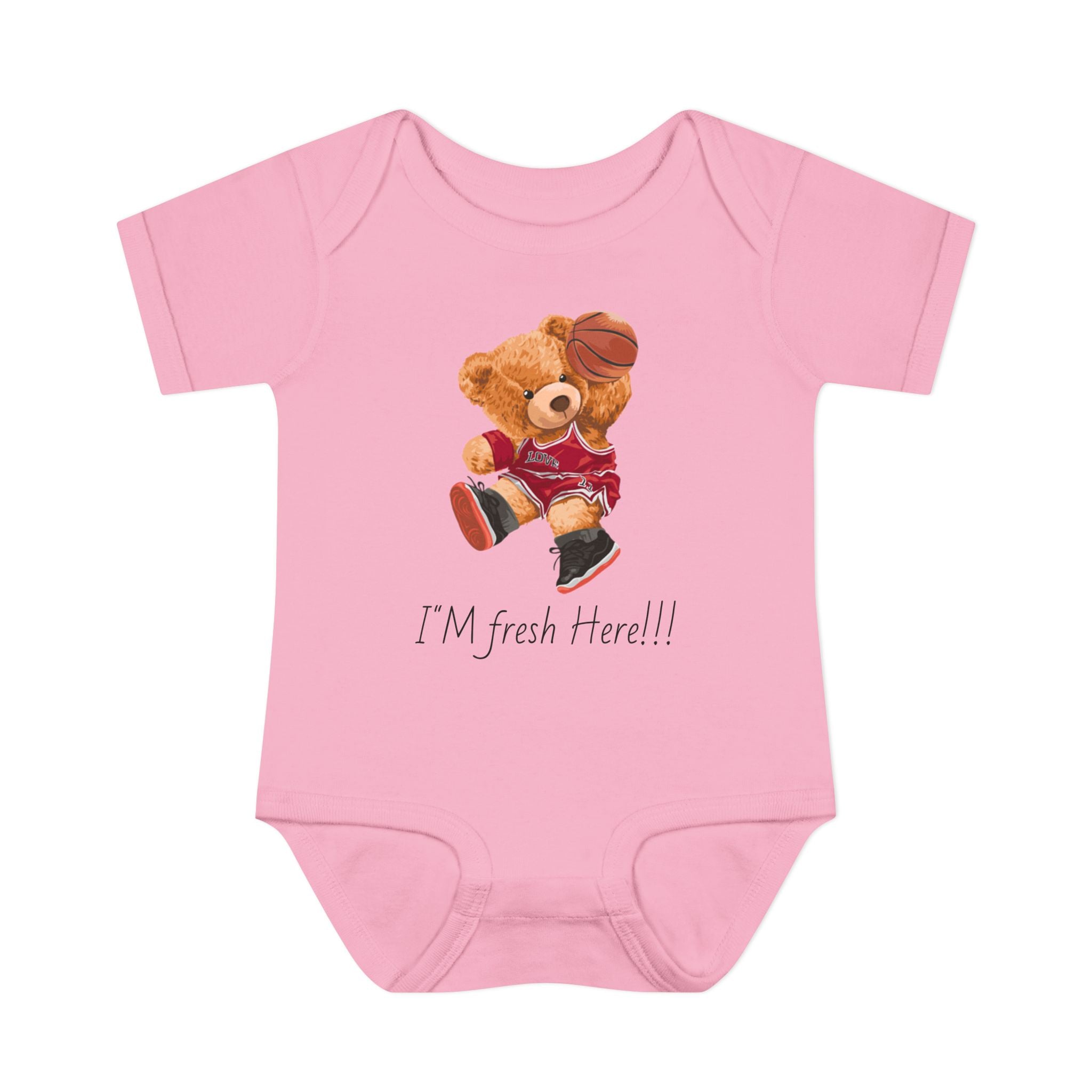 Cute Baby Bodysuit with Teddy Bear and Butterfly Print, Infant Gift, Newborn Outfit, Baby Shower Present, Spring Fashion